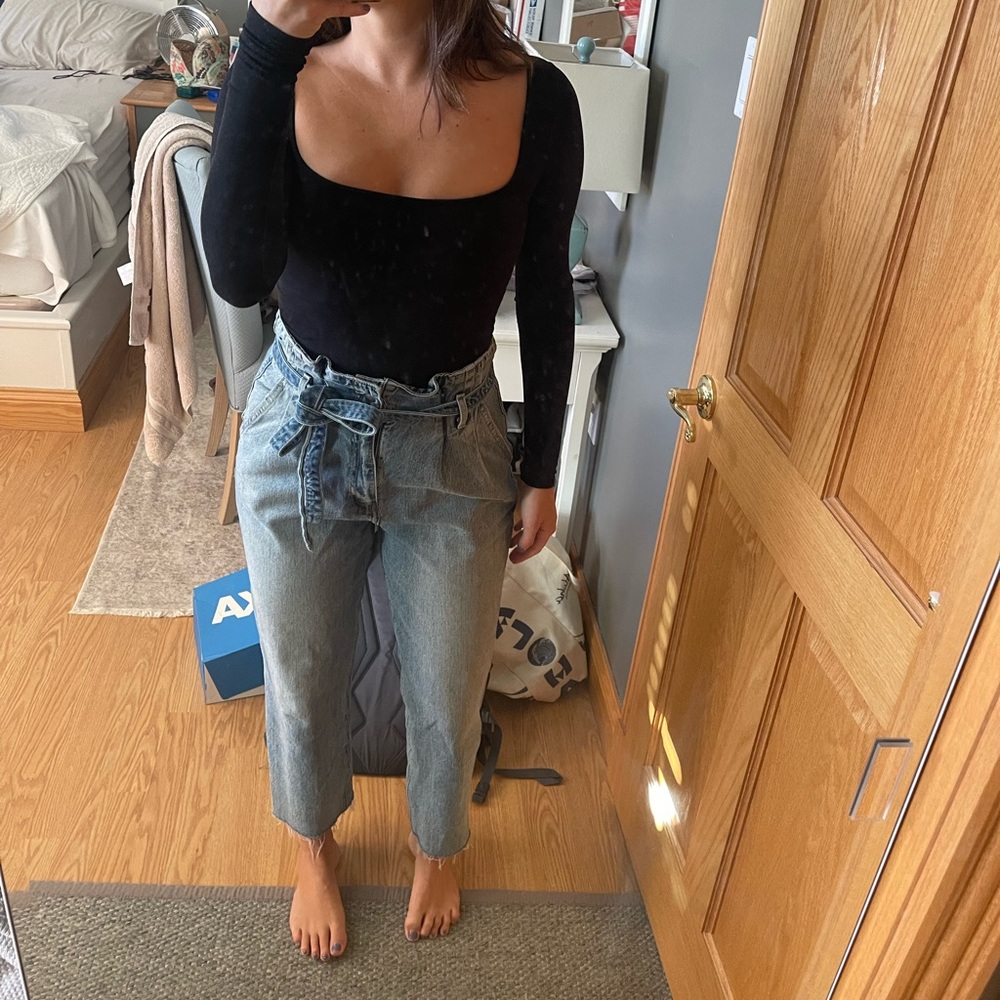 Abercrombie and fitch paperbag tie jeans